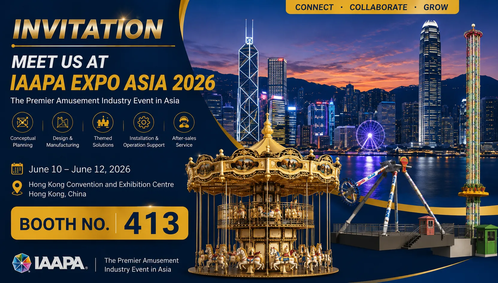 Встречайте Miland на выставке IAAPA Expo Asia 2026 в Гонконге. Индивидуальное проектирование тематических зон под площадь помещения, бюджет и целевую аудиторию; Производство на собственном заводе с полной прослеживаемостью качества м