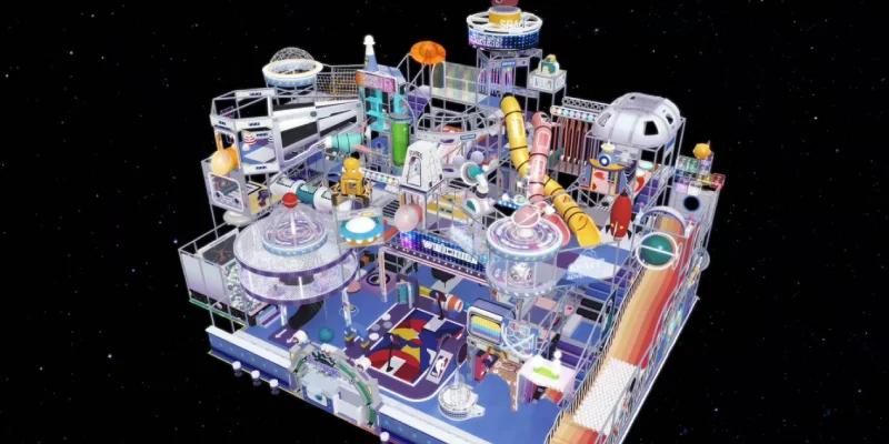 Знаковый объект в ТЦ Знаковый развлекательный объект космического парка в торговом центре